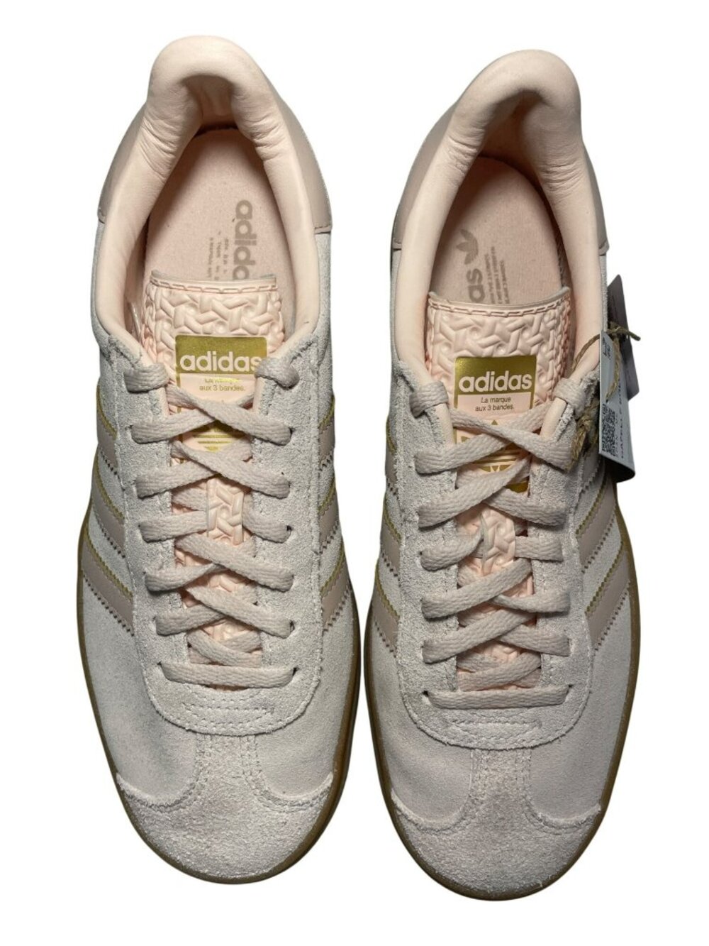 Adidas Gazelle Bold Platform Sneakers Beige Gum Suede Casual Women's Sz 6.5 NWT - Picture 4 of 9